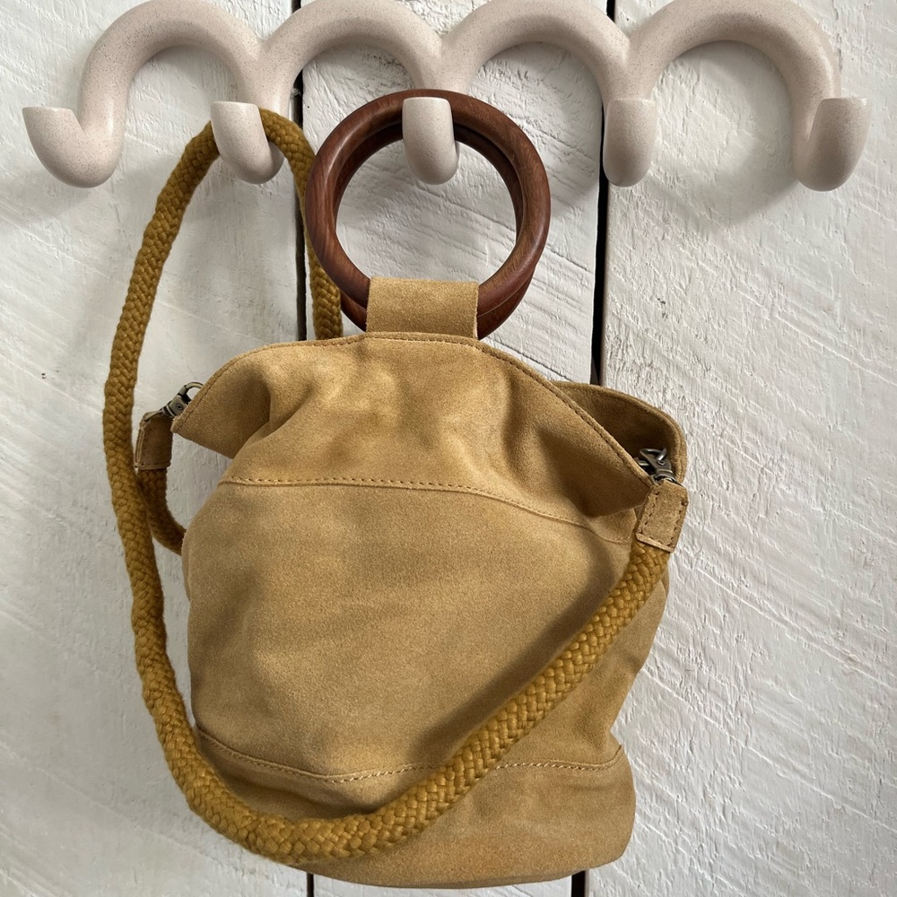 Lucky Brand Tan Suede Bucket Bag